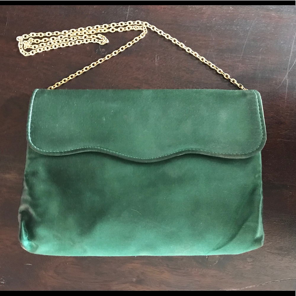 Vintage silk clutch emerald green - Picture 1 of 4